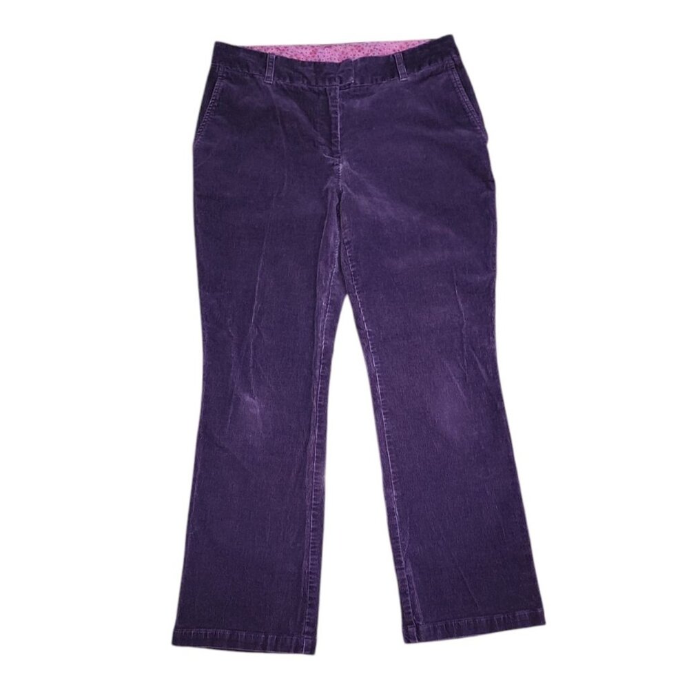Hanna‎ Andersson Pants Womens Size 12 Solid Purple Corduroy Cotton Blend Pockets